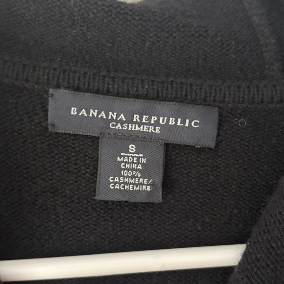 Banana Republic Black Cashmere Hoodie Sweater Drawstring Pockets Casual Lounge - Picture 3 of 9